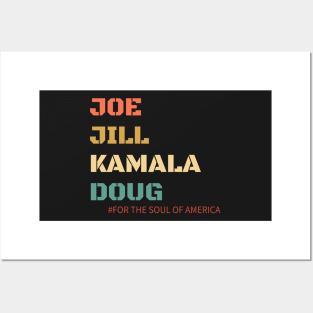 Joe and Jill and Kamala and Doug Posters and Art